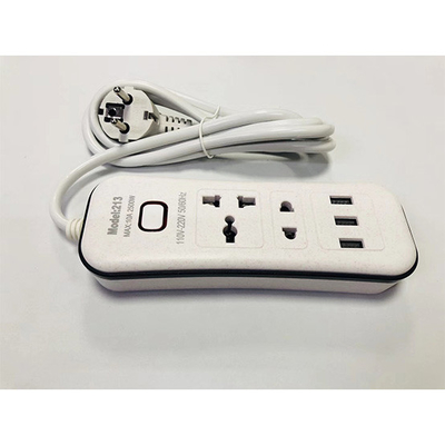 3 outlet Universal Type Extension Socket With On/Off Switch, USB
