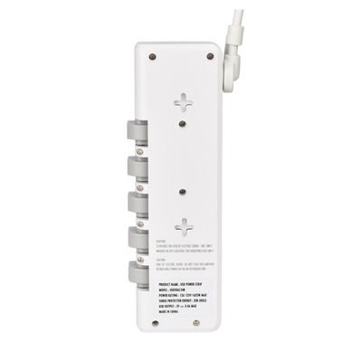 5 outlet UL and CUL Tested Power Strip 1.5ft 3*14AWG Cord with Switch, Surge Protector USB Adapter