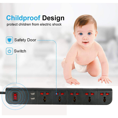 5 outlet Universal Type Extension Socket With On/Off Switch, USB