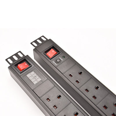6 Way UK Type PDU Extension Socket With On/Off Switch, Overload Protector