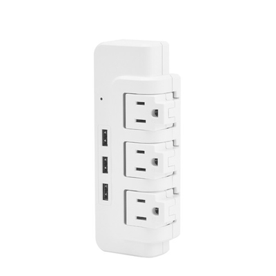 Wall Power Socket with Surge Protector ETL cETL Passed 3Way 3USB