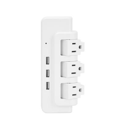 Wall Power Socket with Surge Protector ETL cETL Passed 3Way 3USB