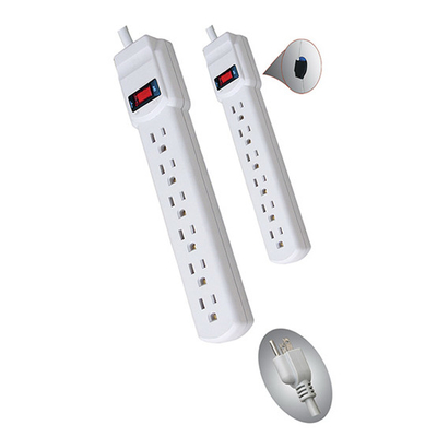 6 outlet Power Strip and Extension Socket With 15A Circuit Breaker Surger Protector