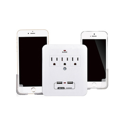 Wall Power Socket And Wall Tap One Input 3 Outlet 2 USB Surge  UL cUL passed