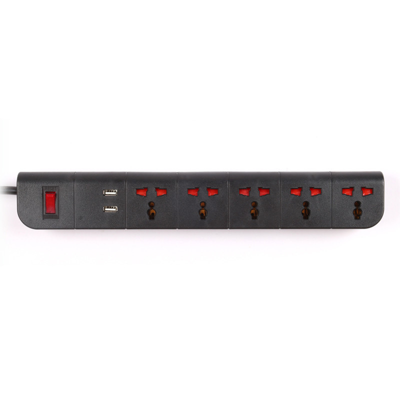 5 outlet Universal Type Extension Socket With On/Off Switch, USB