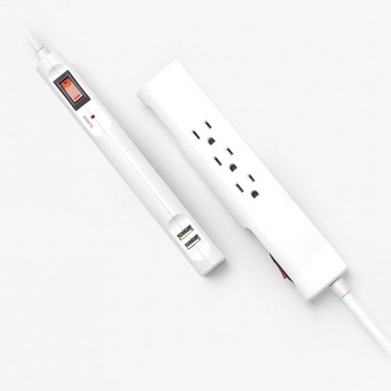 3 outlet Power Strip and Extension Socket With 15A Circuit Breaker Surger Protector 2USB